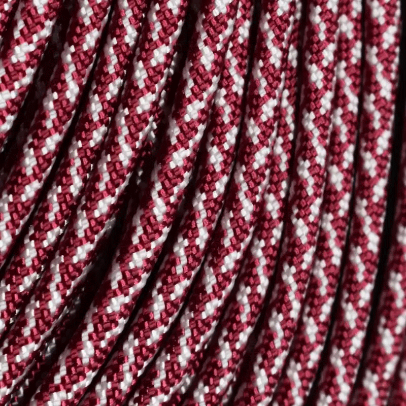 Hashtag Burgundy and White 550 Paracord Made in the USA (100 FT.)  163- nylon/nylon paracord