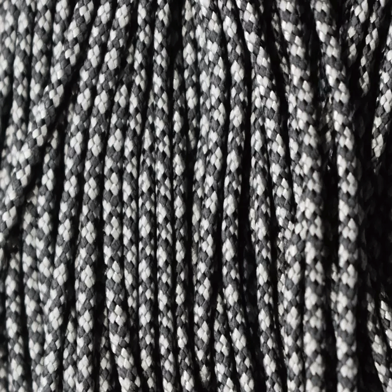 95 Paracord (Type 1) Diamonds Black with Charcoal Gray Made in the USA  (100 FT.)  163- nylon/nylon paracord