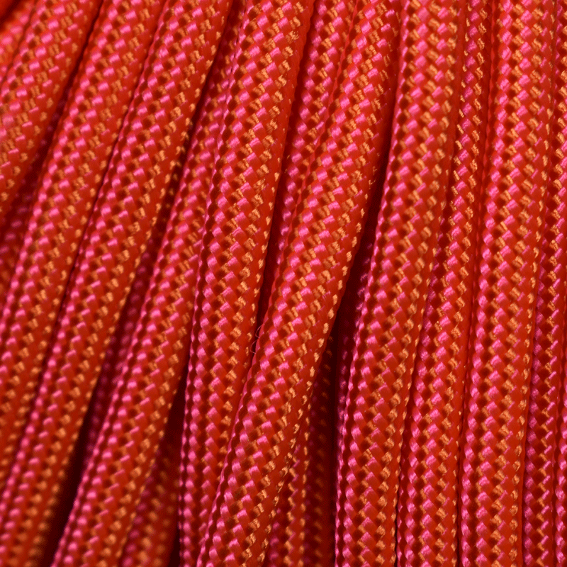 Hot Pink & Burnt Orange 550 Paracord Made in the USA (100 FT.) - Paracord Galaxy