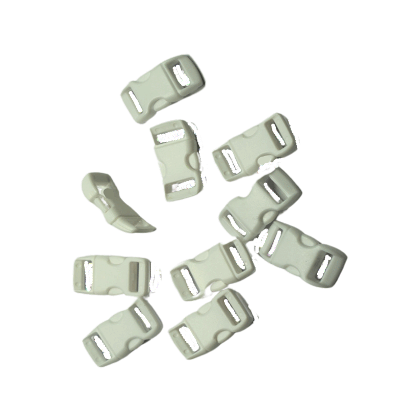 3/8 Inch White Curved Side Release Buckles (10 Pack)