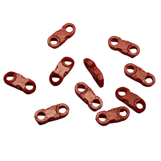 1/4 Inch Bright Red Flat Side Release Buckles (10 pack)  paracordwholesale