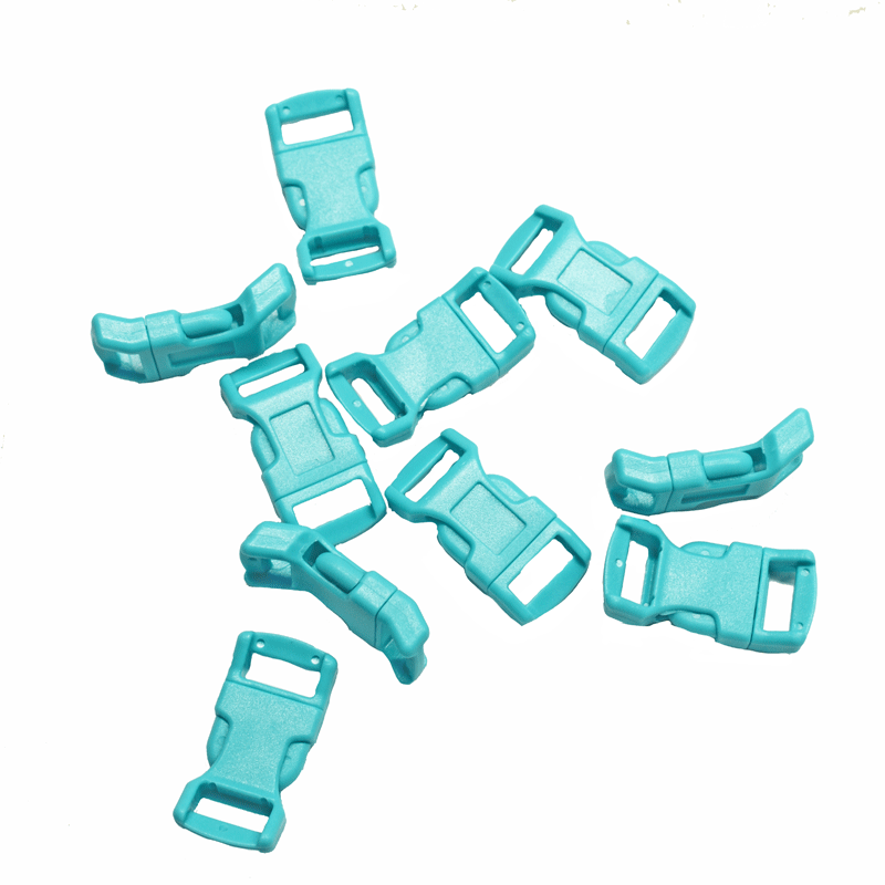 1/2 Inch Light Blue Curved Side Release Buckles (10 pack)  paracordwholesale