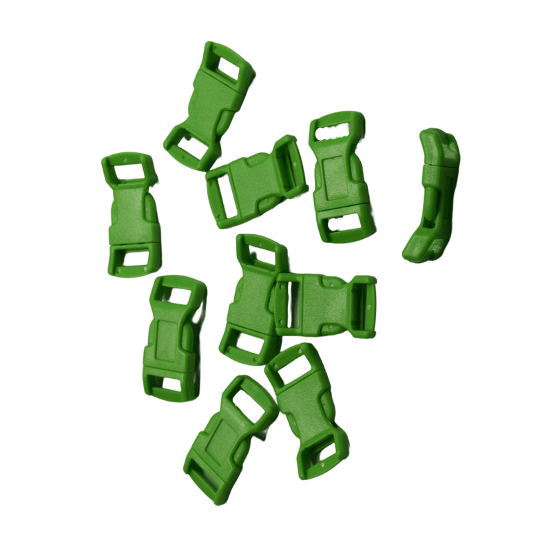 1/2 Inch Green Curved Side Release Buckles (10 Pack)  paracordwholesale