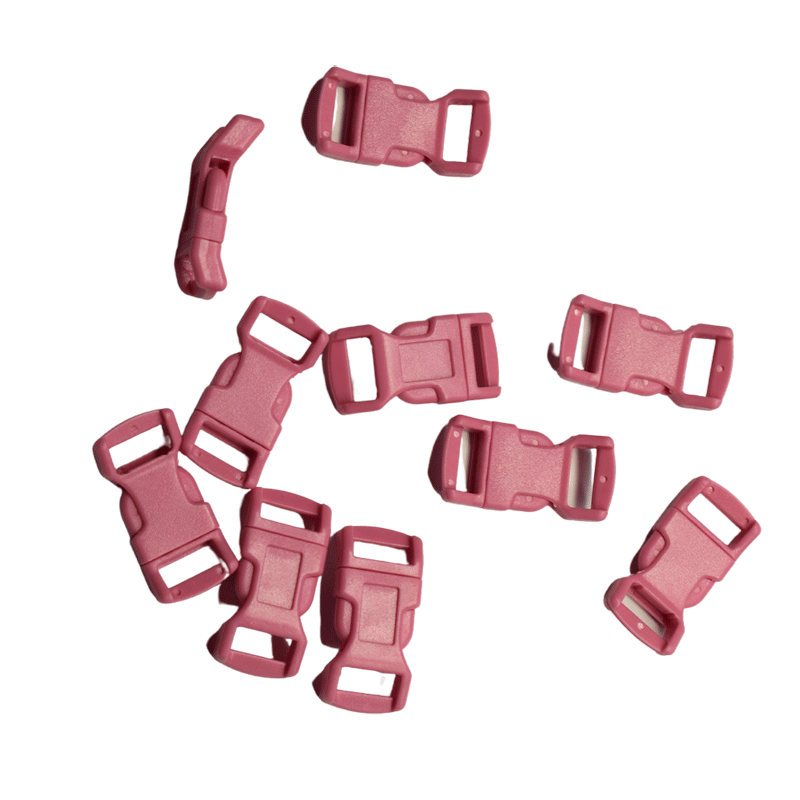 1/2 Inch Pink Curved Side Release Buckles (10 pack)  paracordwholesale